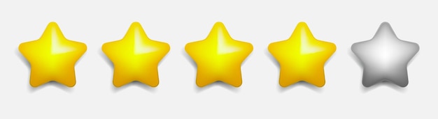 Three dimensional star rating set of five