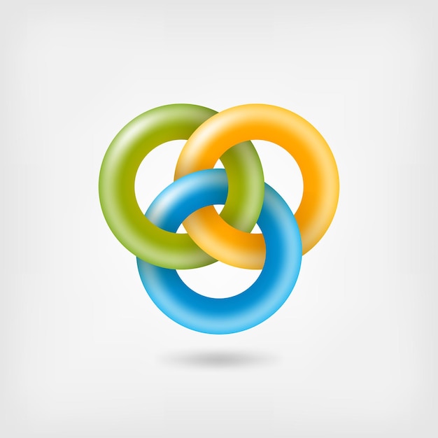 Three jelly interlocking rings