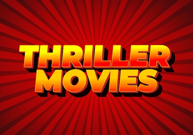 Thriller movies Text effect in modern colors and 3D style