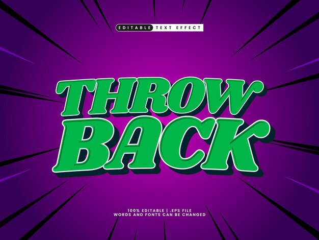 throw back editable text effect in simple and happy text effect