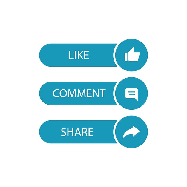 thumb icon and comment and share shape on social media