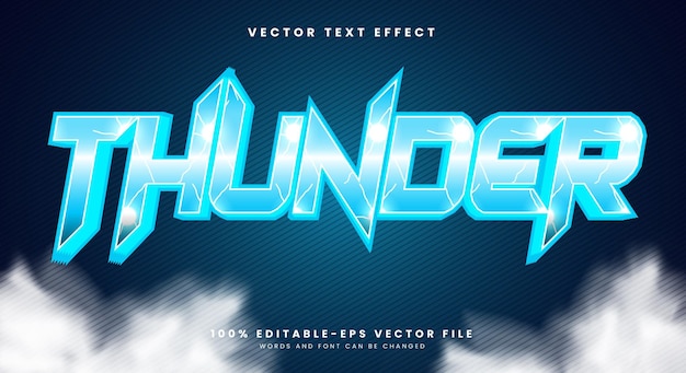 Thunder 3D editable text effect template Suitable for Storm Style