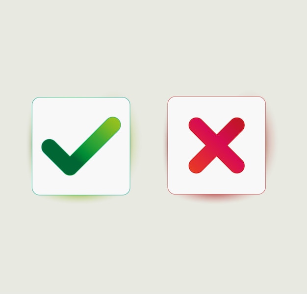 Tick And Cross Signs Icons illustration