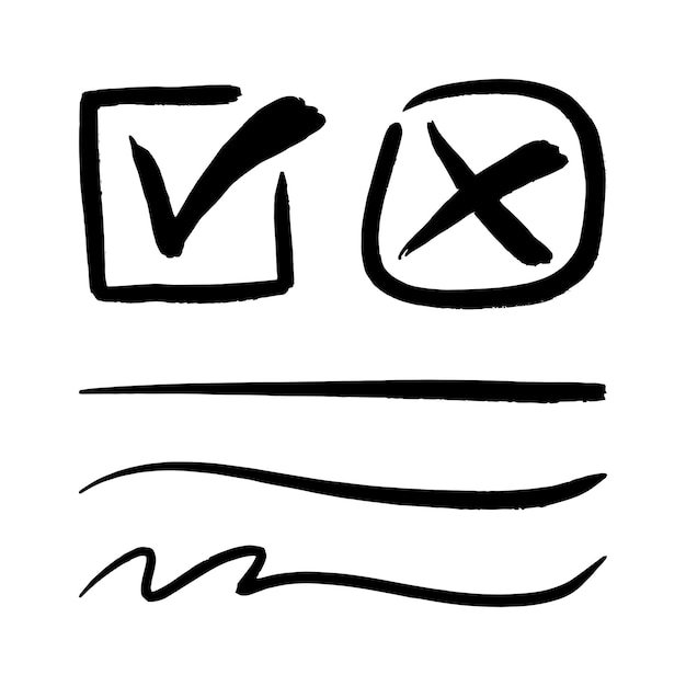 Tick and cross underline vector illustration