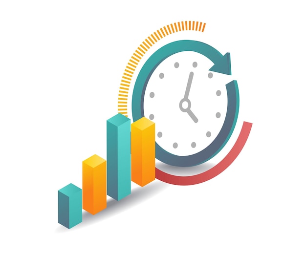 Time as a Driver of Business Growth flat illustration
