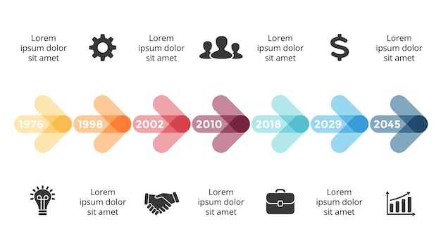 timeline arrow infographic presentation slide template perfect for startup business and marketing