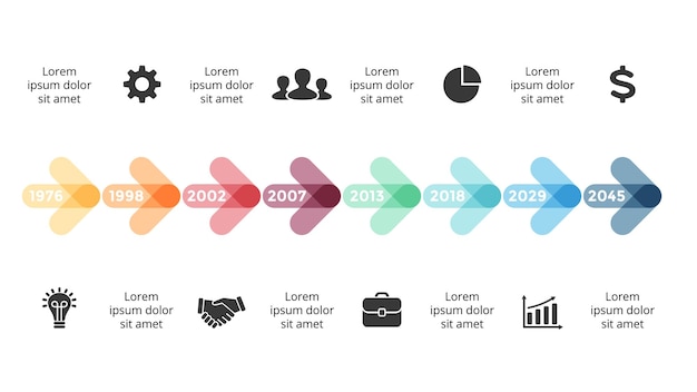 timeline arrow infographic presentation slide template perfect for startup business and marketing