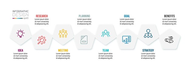 Timeline chart business infographic template.