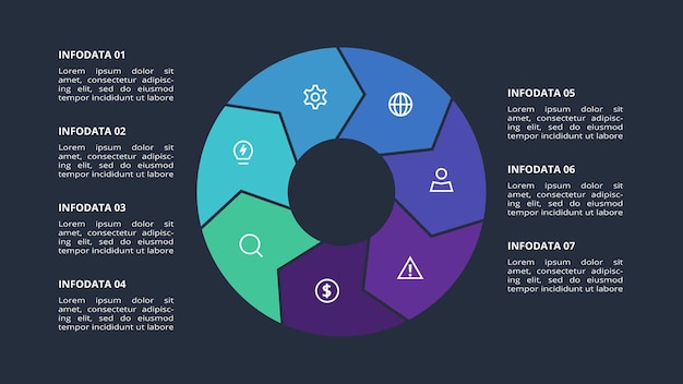 Timeline infographic with 6 elements template for web on a black background business presentation vector illustration