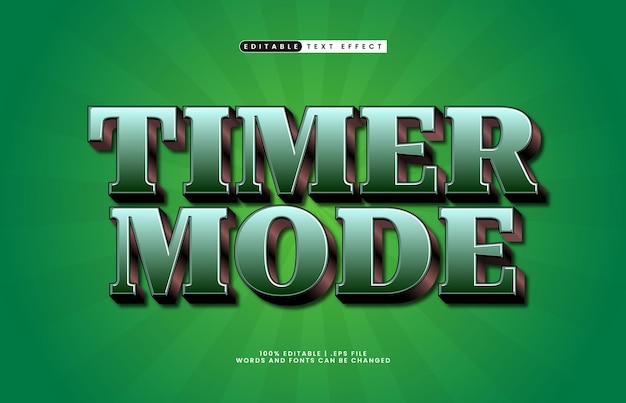 timer mode editable text effect with a time and work text effect