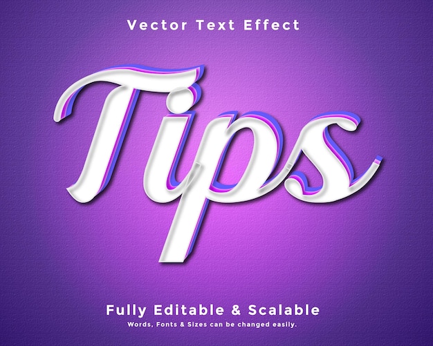tips 3d text effect vector download