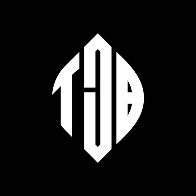 TJB circle letter logo design with circle and ellipse shape TJB ellipse letters with typographic style The three initials form a circle logo TJB Circle Emblem Abstract Monogram Letter Mark Vector