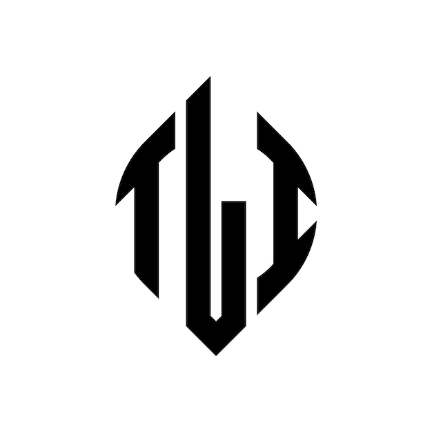 TLI circle letter logo design with circle and ellipse shape TLI ellipse letters with typographic style The three initials form a circle logo TLI Circle Emblem Abstract Monogram Letter Mark Vector