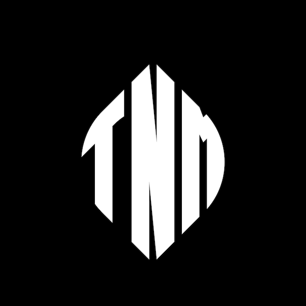 tnm circle letter logo design with circle and ellipse shape tnm ellipse letters with typographic style the three initials form a circle logo tnm circle emblem abstract monogram letter mark vector