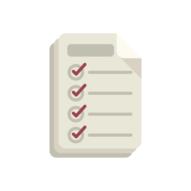 To do list icon flat vector Expert standard Work complete