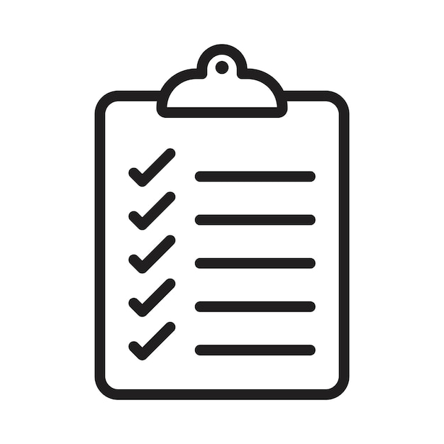 todo list icon flat art in black and white isolated