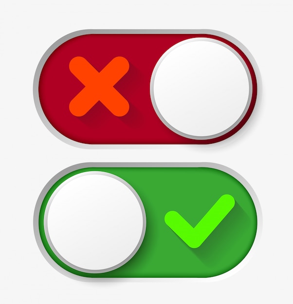 toggle button switch off or turn on slider icons