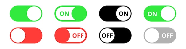 Toggle switch buttons On and Off toggle switch buttons Switch toggle buttons ON OFF
