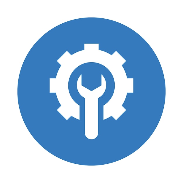Tools gear business icon Blue color design