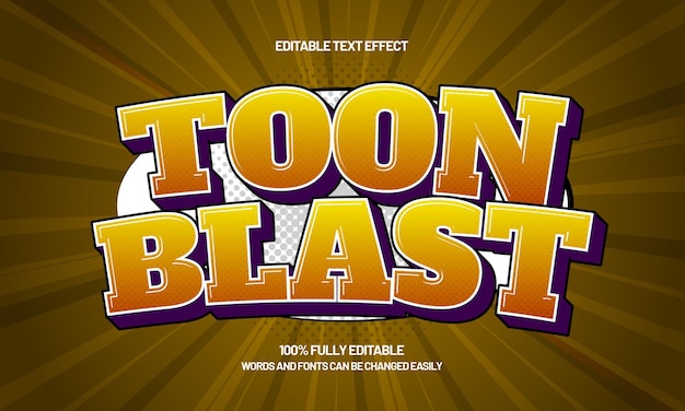 toon blast editable text effect with a comic and fun text style