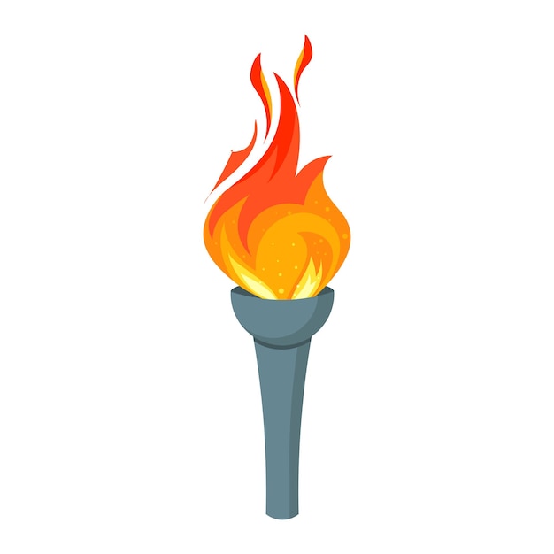 Torch Burning torch flame icon Symbol of relay race competition victory champion or winner