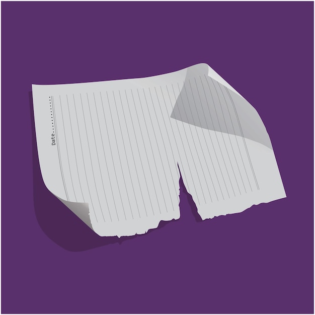 Torn paper illustration design on purple background