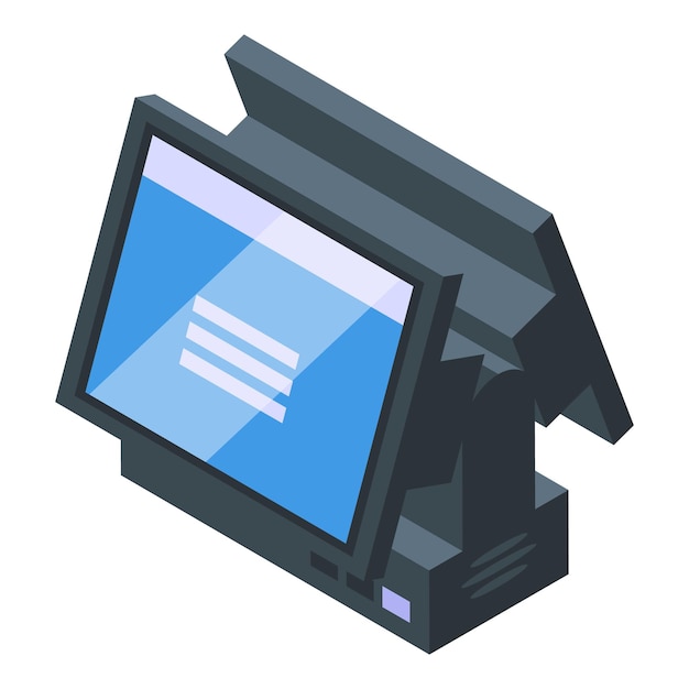 Touch screen icon isometric vector Screen cash Retail payment