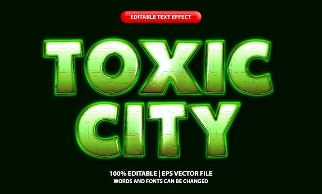 Toxic city green neon editable text effect