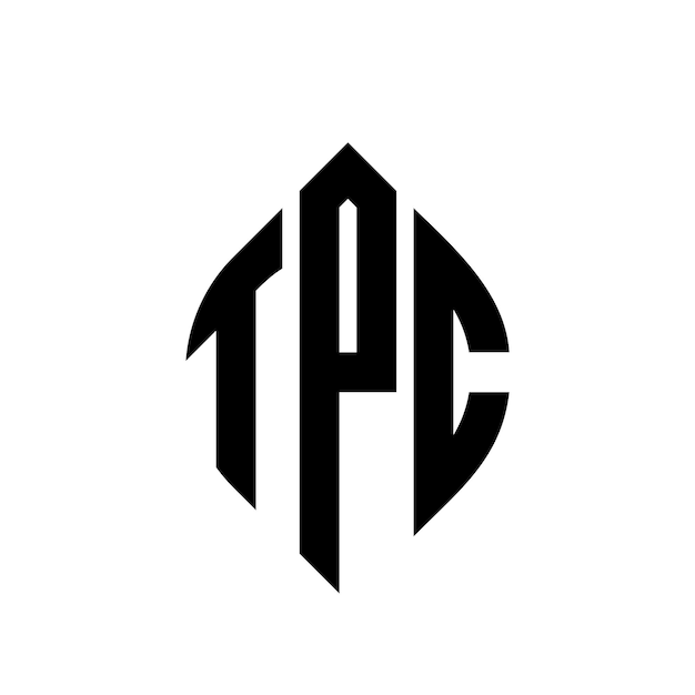 TPC circle letter logo design with circle and ellipse shape TPC ellipse letters with typographic style The three initials form a circle logo TPC Circle Emblem Abstract Monogram Letter Mark Vector