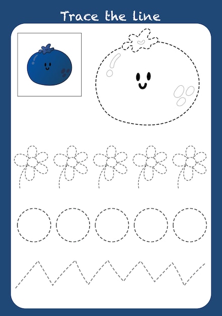 Trace the line kids education practice hand drawing trace the line for kids funny education