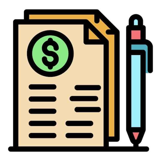 trader documents icon outline trader documents vector icon color flat isolated