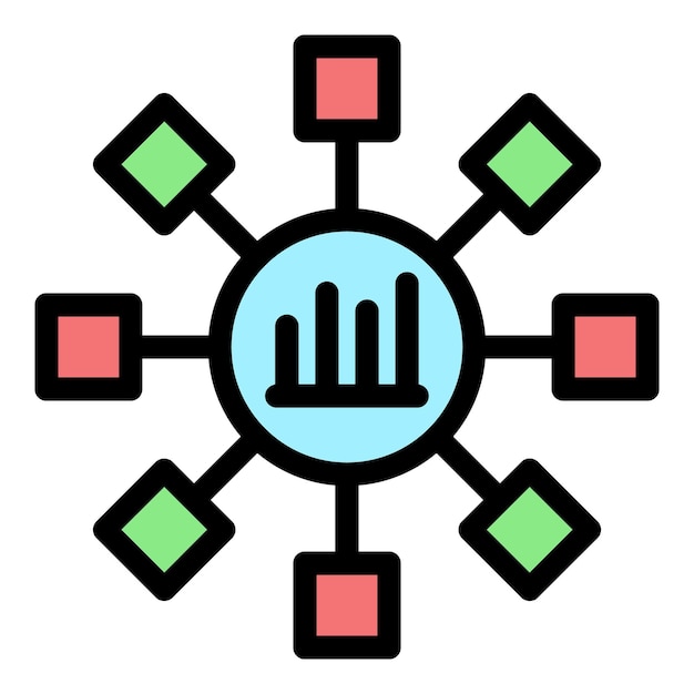 Trader scheme flower icon Outline trader scheme flower vector icon color flat isolated