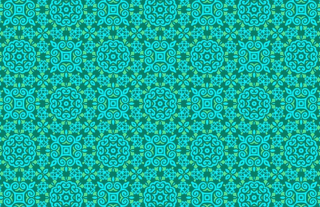 Traditional blue and green Islamic design pattern