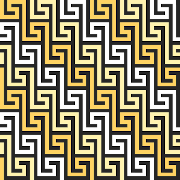 Traditional seamless vintage gold square greek ornament meander
