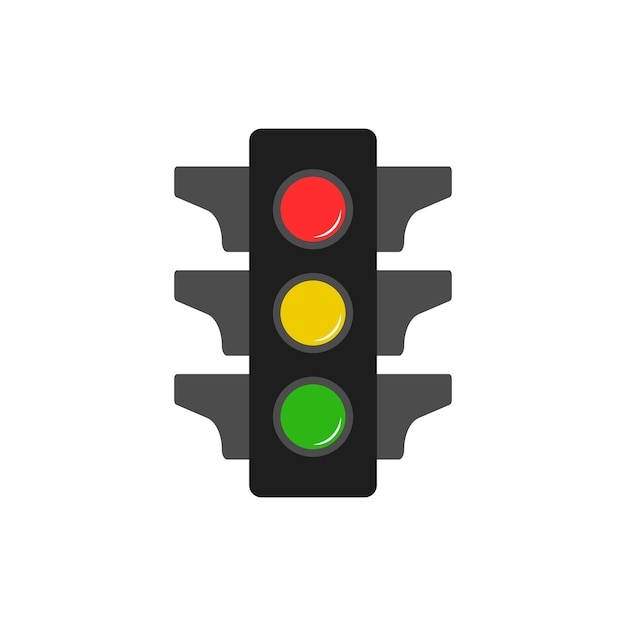 traffic light on white background design template