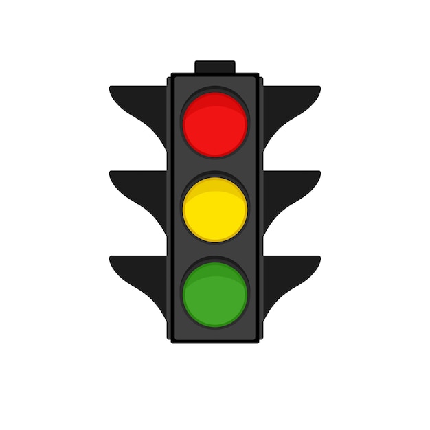 traffic light on white background vector illustration