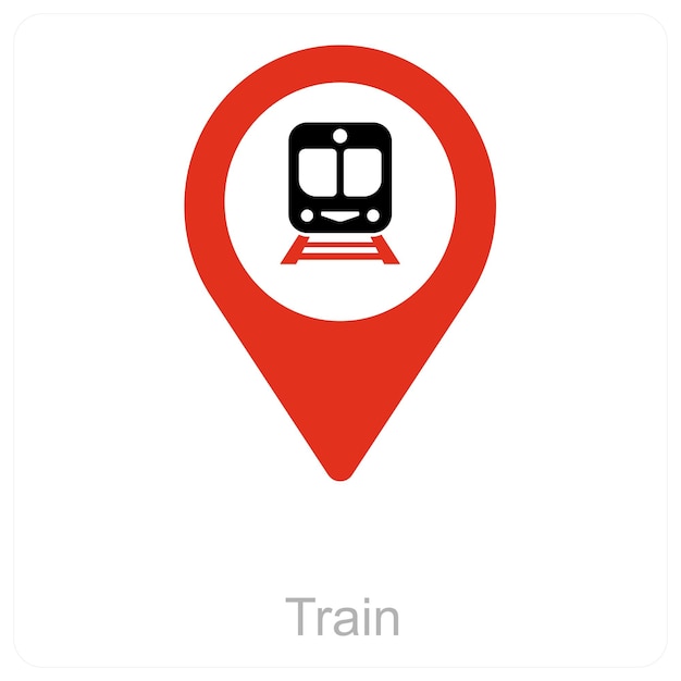 train location and location icon concept