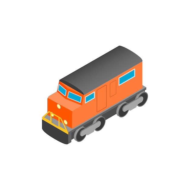 Train locomotive transportation railway isometric 3d icon on a white background