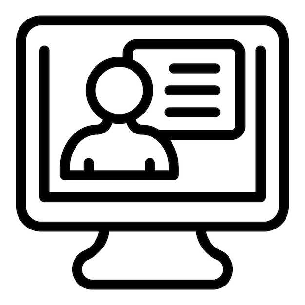 Training online icon Outline training online vector icon for web design isolated on white background