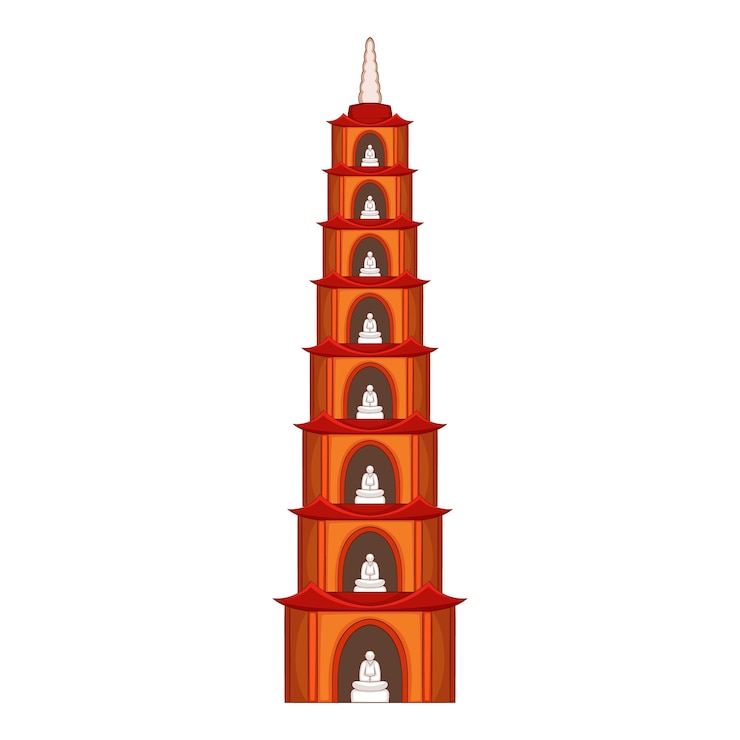 Vector tran quoc pagoda in hanoi icon cartoon illustration of tran quoc pagoda in hanoi vector icon for web design