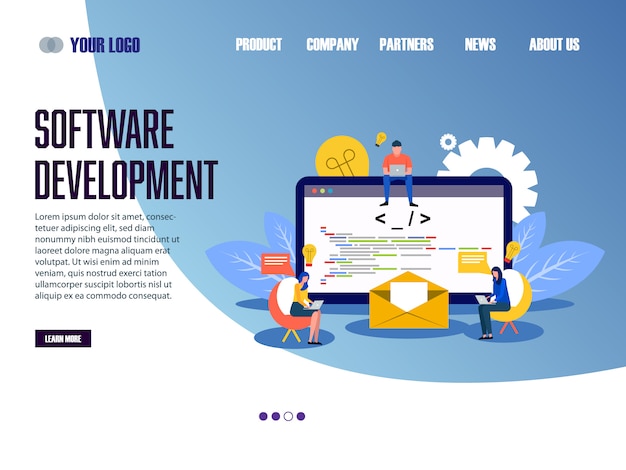 Trang đích mẫu web phát triển phần mềm