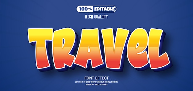 Travel editable text effect