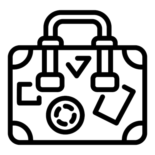 travel suitcase icon outline travel suitcase vector icon for web design isolated on white background