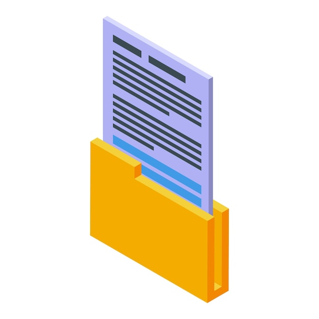 Treatment history folder icon isometric vector Past case