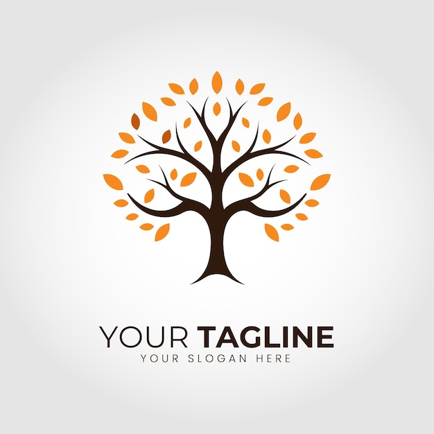 Tree logo vector with tagline