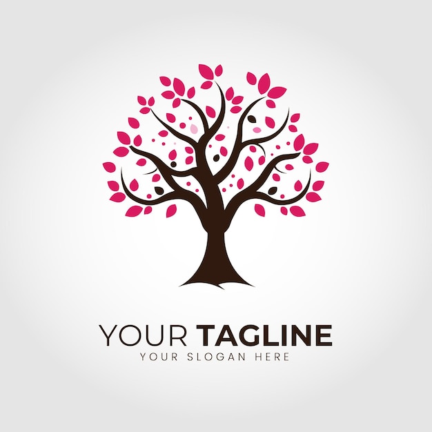 Tree logo vector with tagline