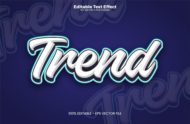 Trend editable text effect in modern trend style