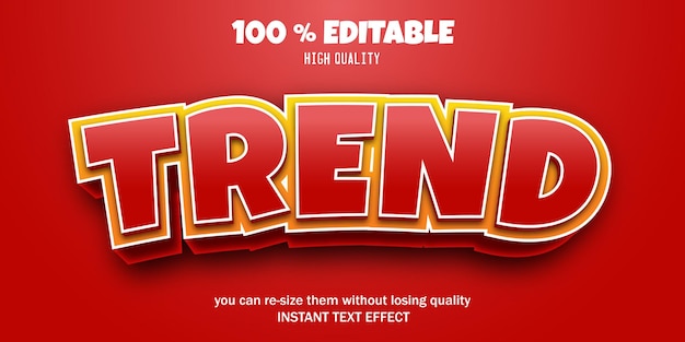 Trend editable text effect