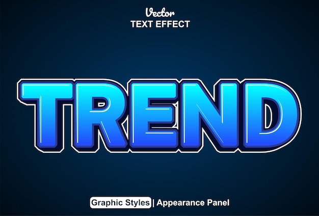 trend text effect with graphic style and editable