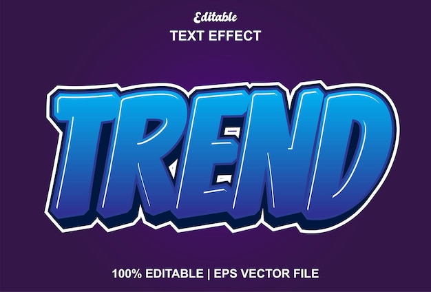 trending text effect with blue color 3d style